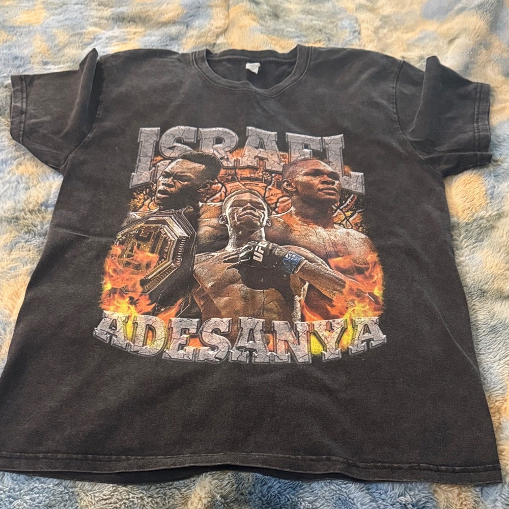 Charcoal Cotton T-Shirt Israel Adesanya Fighter